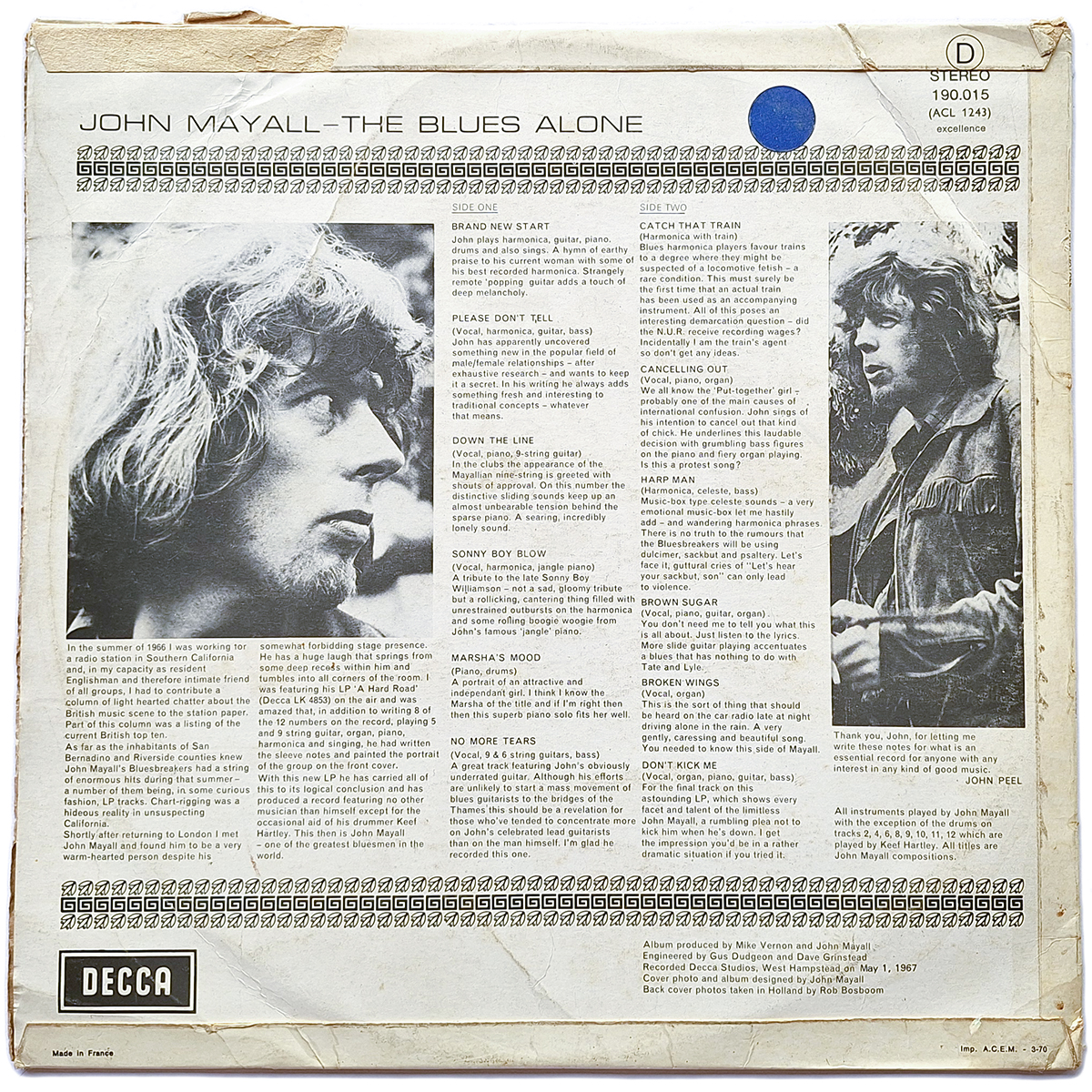 JOHN MAYALL. THE BLUES ALONE - Imagen 2