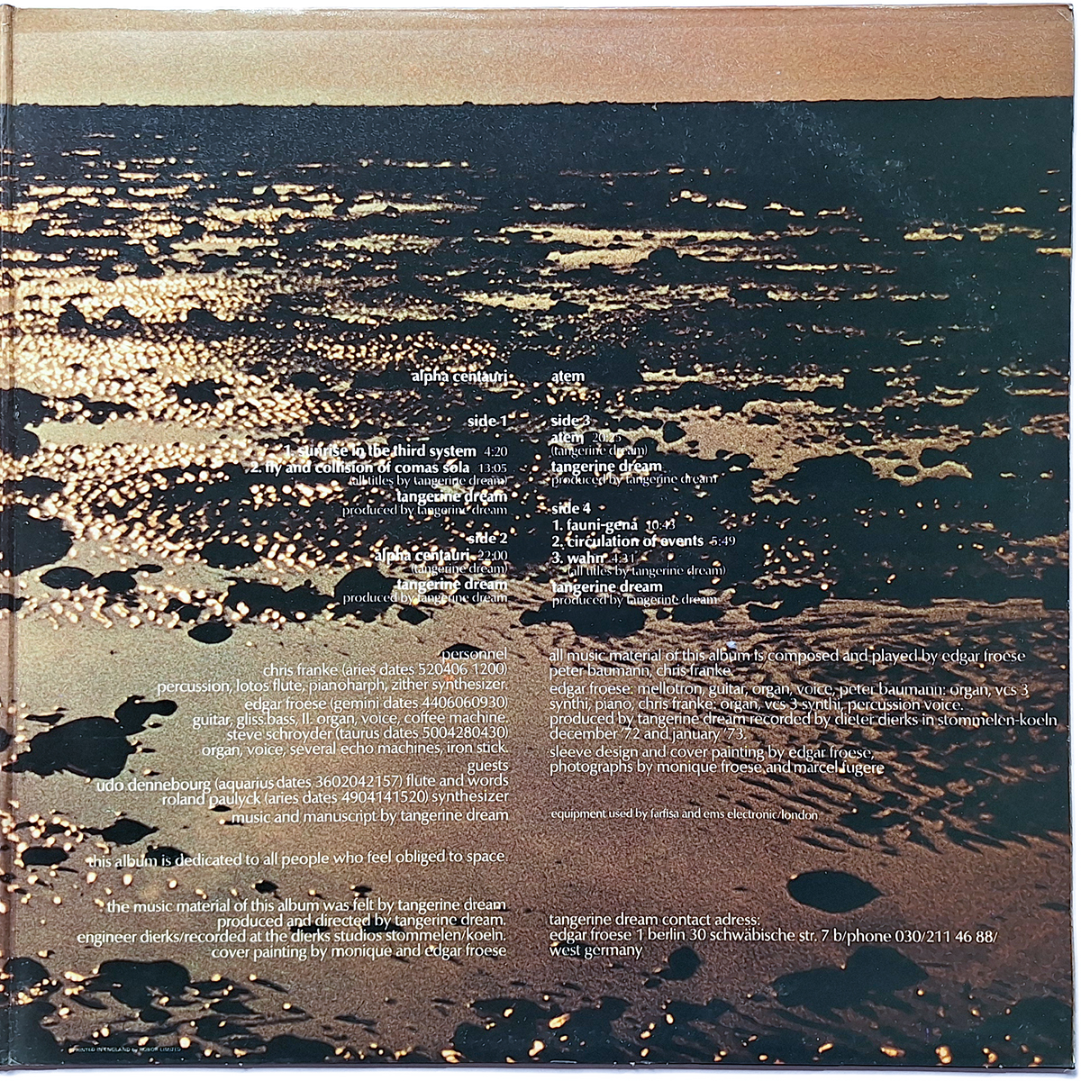 TANGERINE DREAM. ALPHA CENTAURI / ATEM - Imagen 3