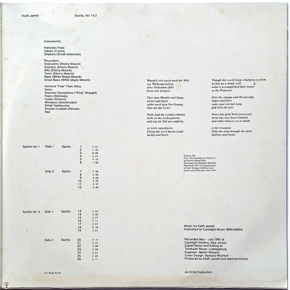 KEITH JARRETT. SPIRITS - Imagen 3